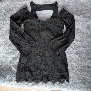 Chaser Black Lace Overlay Dress